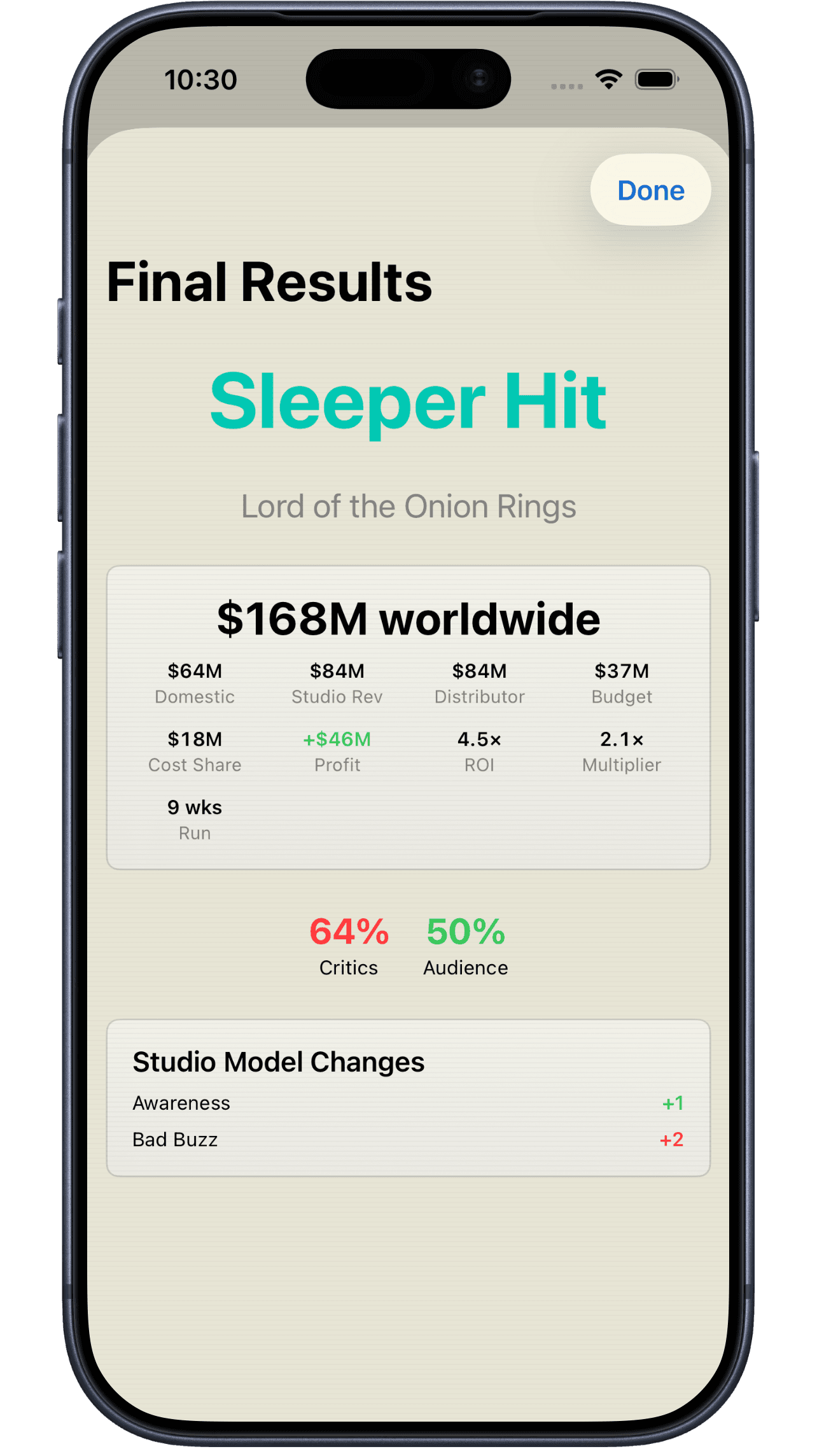Sim Cinema Reflux on iPhone